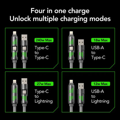 4-in-1 multi-function 240W fast charging cable