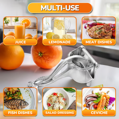 🍹Hand Juicer Squeezer - Aluminum Manual Press Juicer with Ergonomic Grip for Efficient Juice Extraction of Pomegranates Citrus & More, Durable Compact Easy to Use & Clean Manual Citrus Juicer.
