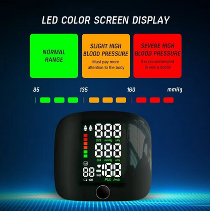 Wrist Blood Pressure Monitor Led Display, Touch Screen Wrist Blood Pressure Cuff 99x2 Reading Memory